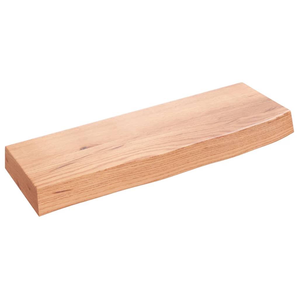 Vidaxl wandschap 60x20x6 cm behandeld massief eikenhout lichtbruin