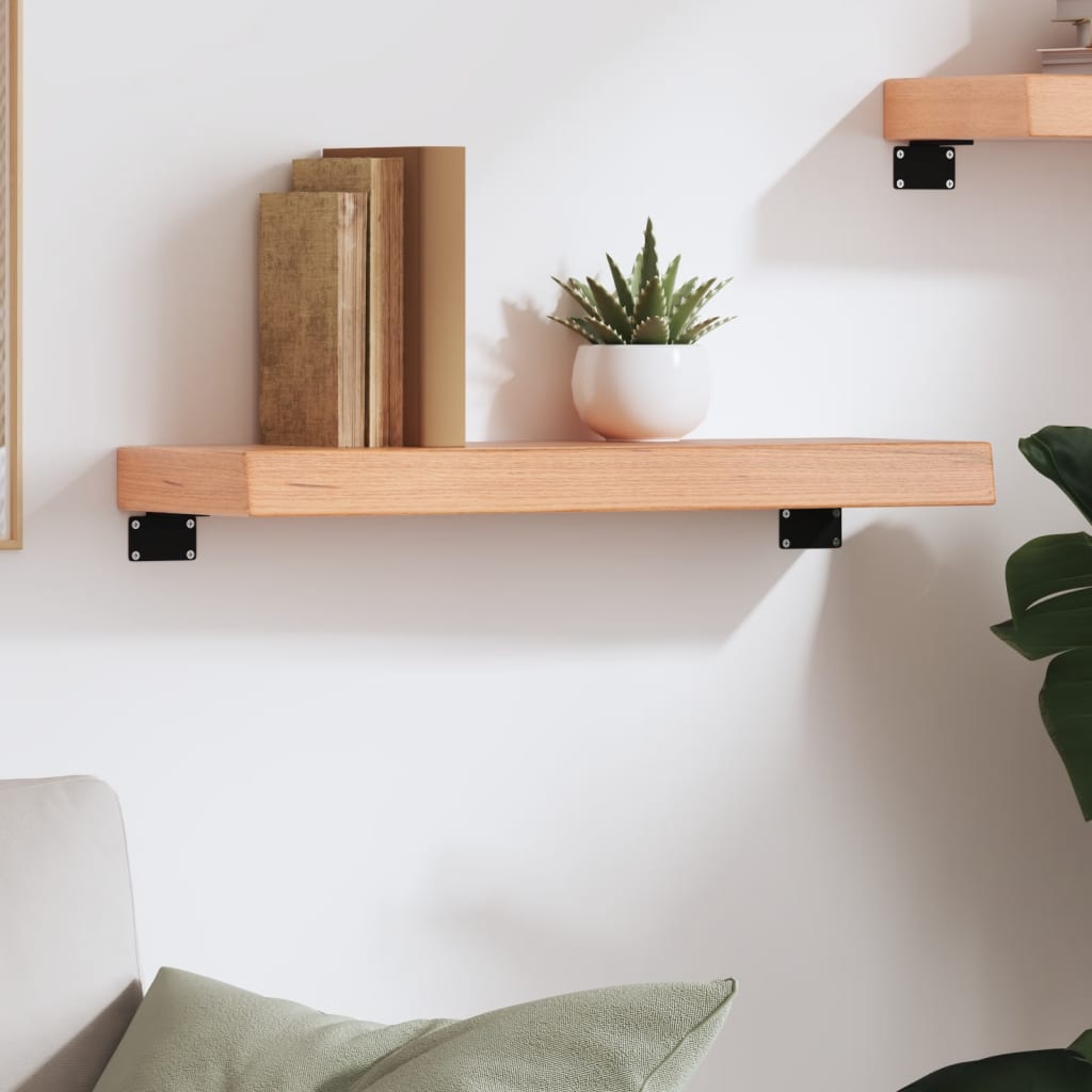 Vidaxl wandschap 60x20x6 cm behandeld massief eikenhout lichtbruin