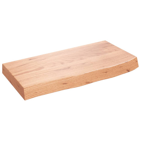 Vidaxl wandschap 60x30x(2-6) cm behandeld massief eikenhout lichtbruin