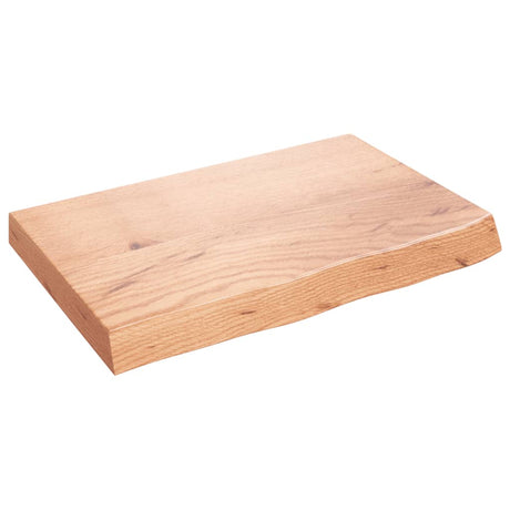 Vidaxl wandschap 60x40x(2-6) cm behandeld massief eikenhout lichtbruin