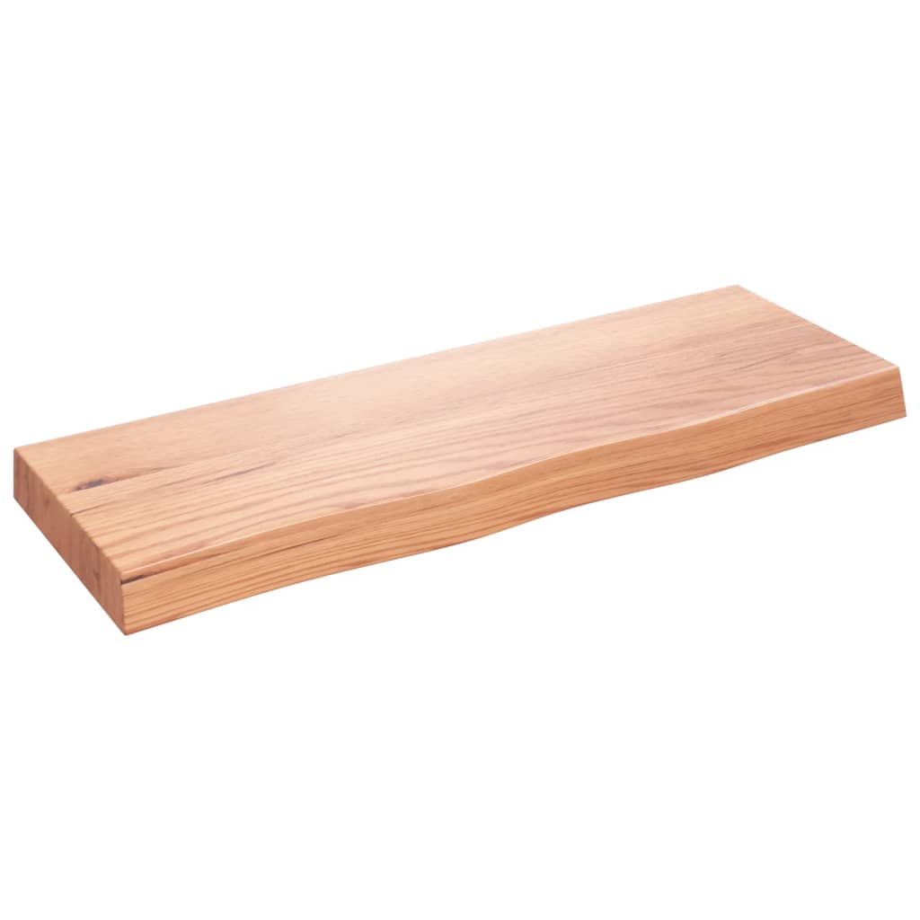 Vidaxl wandschap 80x30x(2-6) cm behandeld massief eikenhout lichtbruin