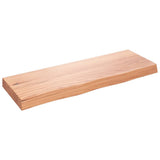 Vidaxl wandschap 80x30x(2-6) cm behandeld massief eikenhout lichtbruin