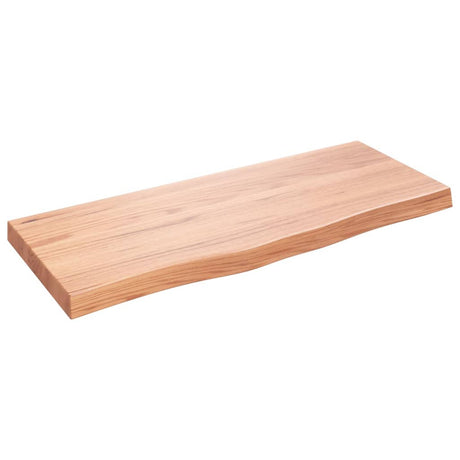 Vidaxl wandschap 100x40x(2-6)cm behandeld massief eikenhout lichtbruin