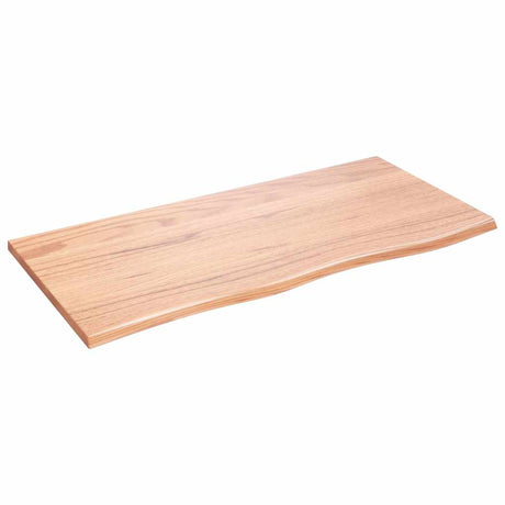 Vidaxl wandschap 100x50x2 cm behandeld massief eikenhout lichtbruin