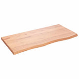 Vidaxl wandschap 100x50x(2-4)cm behandeld massief eikenhout lichtbruin