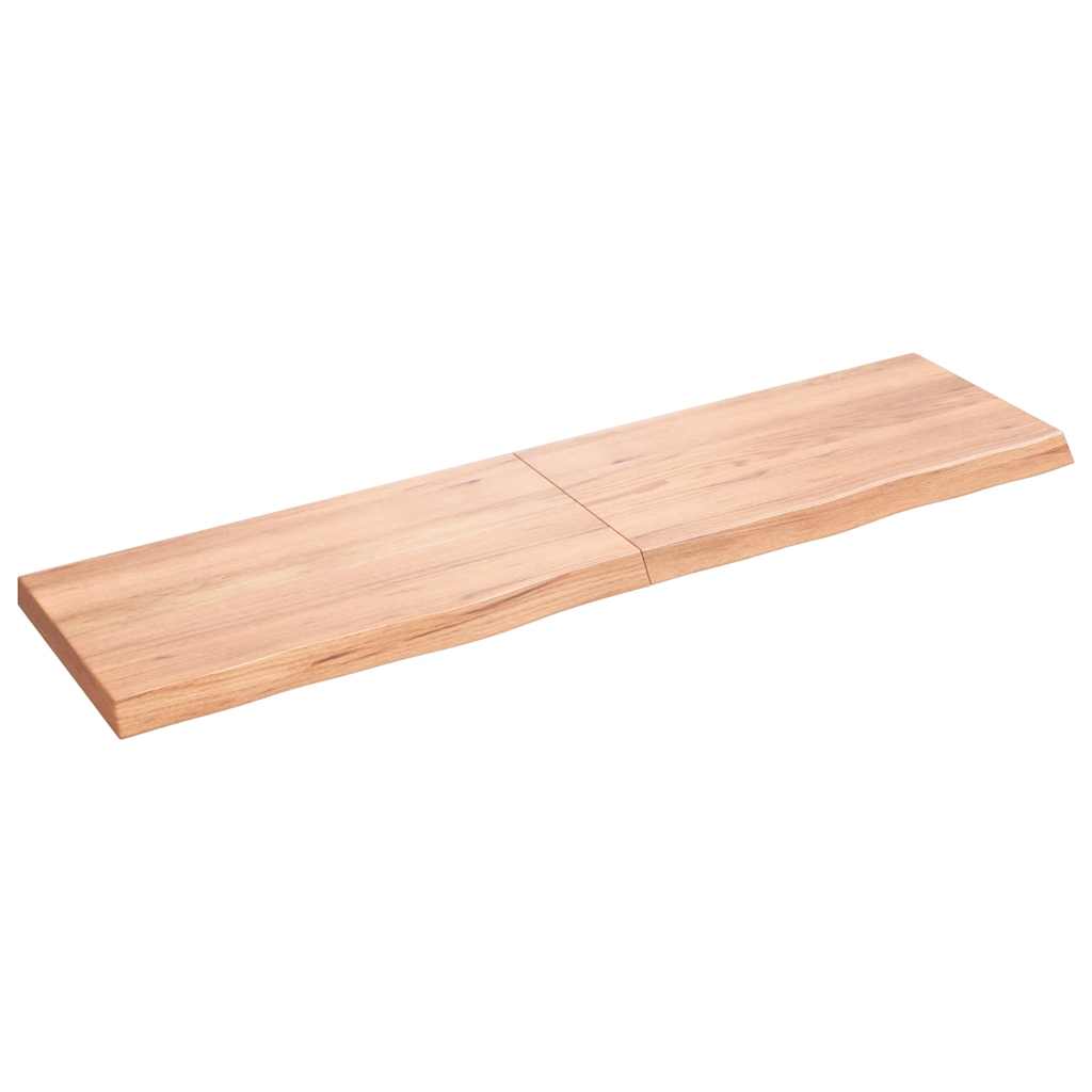 Vidaxl wandschap 120x30x(2-4)cm behandeld massief eikenhout lichtbruin