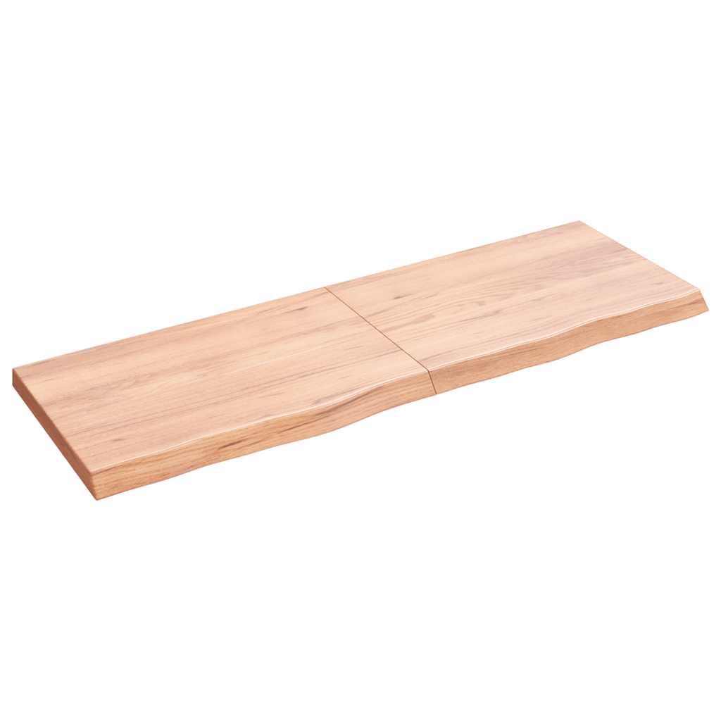 Vidaxl wandschap 120x40x(2-4)cm behandeld massief eikenhout lichtbruin