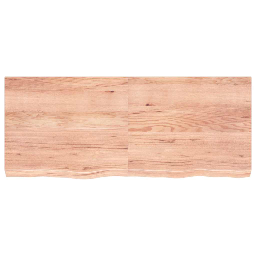 Vidaxl wandschap 120x50x(2-6)cm behandeld massief eikenhout lichtbruin