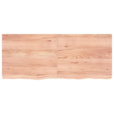 Vidaxl wandschap 120x50x(2-6)cm behandeld massief eikenhout lichtbruin