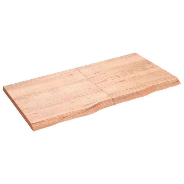 Vidaxl wandschap 120x60x(2-4)cm behandeld massief eikenhout lichtbruin