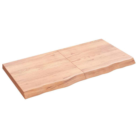 Vidaxl wandschap 120x60x(2-6)cm behandeld massief eikenhout lichtbruin
