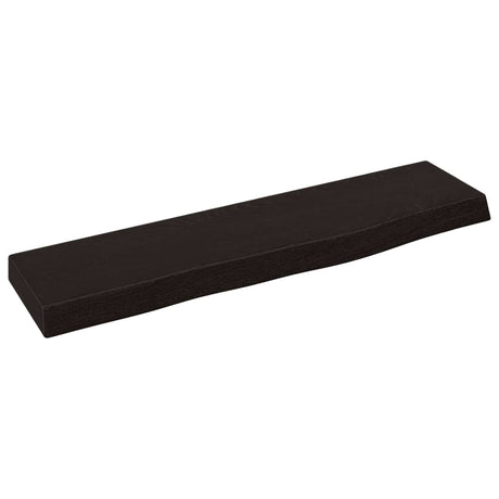 Vidaxl wandschap 40x10x2 cm behandeld massief eikenhout donkerbruin