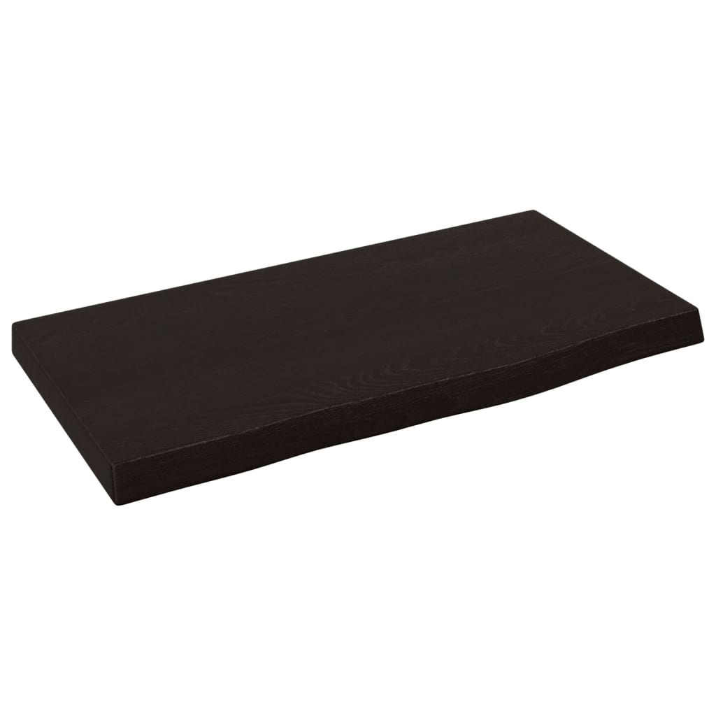 Vidaxl wandschap 40x20x2 cm behandeld massief eikenhout donkerbruin