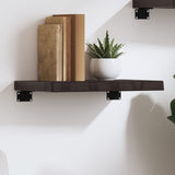 Vidaxl wandschap 40x30x(2-4)cm behandeld massief eikenhout donkerbruin
