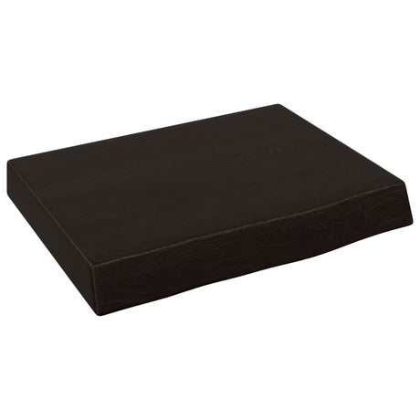 Vidaxl wandschap 40x30x(2-6)cm behandeld massief eikenhout donkerbruin