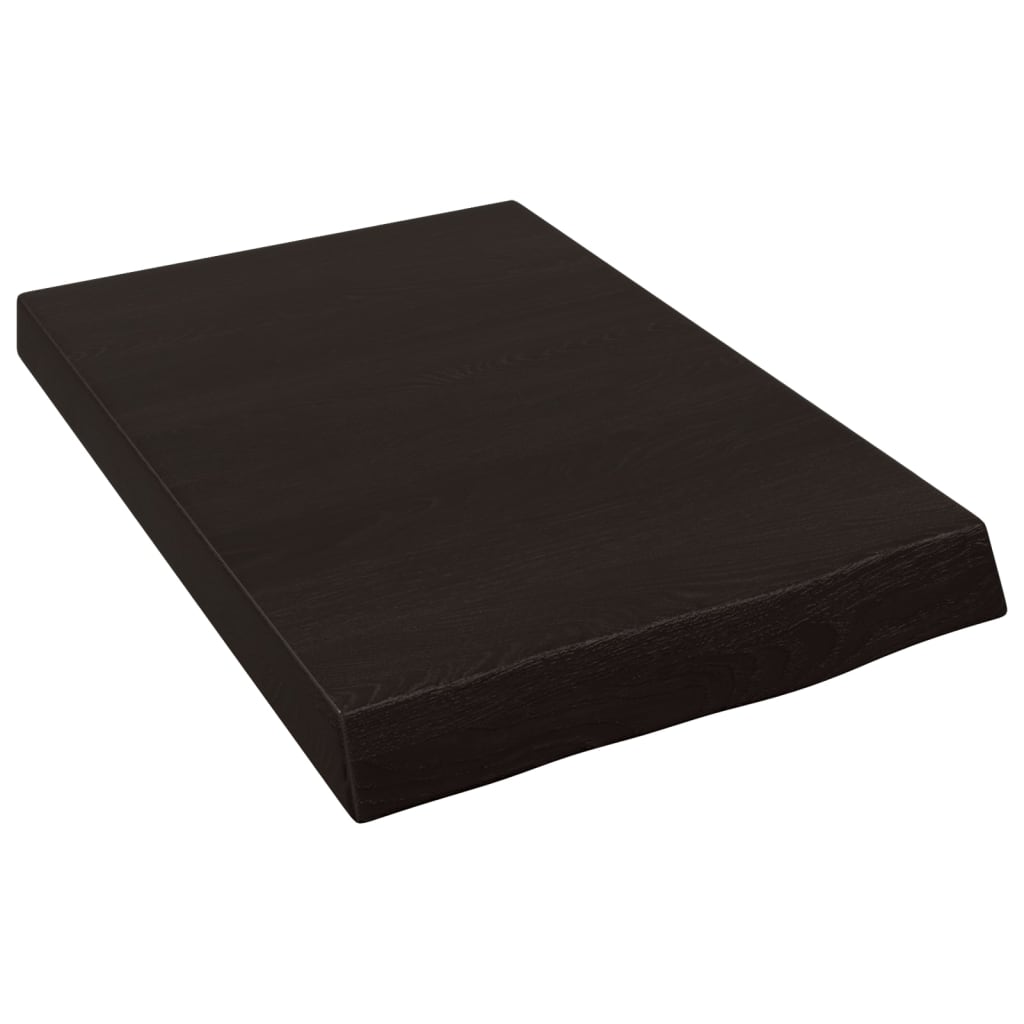 Vidaxl wandschap 40x60x(2-6)cm behandeld massief eikenhout donkerbruin