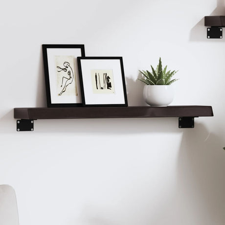 Vidaxl wandschap 60x10x4 cm behandeld massief eikenhout donkerbruin