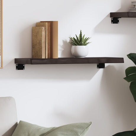 Vidaxl wandschap 60x20x4 cm behandeld massief eikenhout donkerbruin