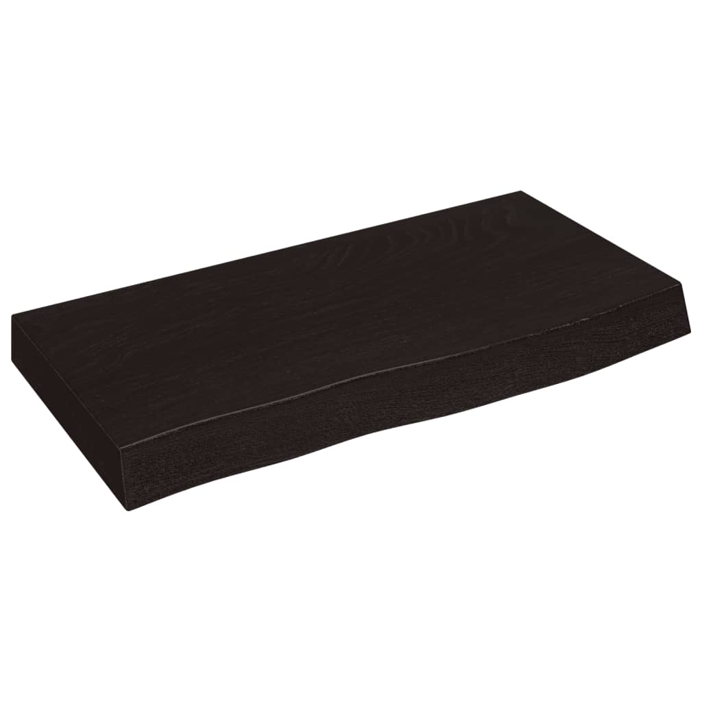 Vidaxl wandschap 60x30x(2-6)cm behandeld massief eikenhout donkerbruin