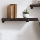 Vidaxl wandschap 60x30x(2-6)cm behandeld massief eikenhout donkerbruin