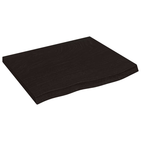 Vidaxl wandschap 60x50x(2-4)cm behandeld massief eikenhout donkerbruin