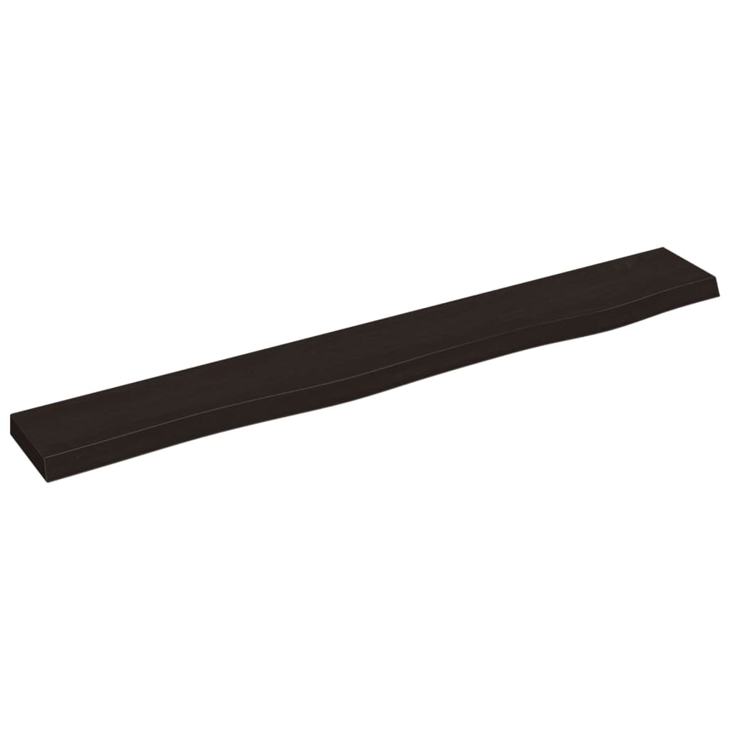 Vidaxl wandschap 80x10x2 cm behandeld massief eikenhout donkerbruin