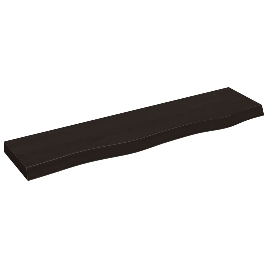 Vidaxl wandschap 80x20x4 cm behandeld massief eikenhout donkerbruin