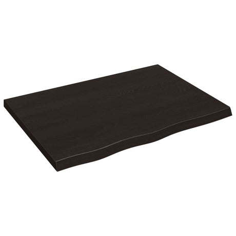 Vidaxl wandschap 80x60x(2-4)cm behandeld massief eikenhout donkerbruin