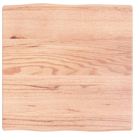 Vidaxl tafelblad natuurlijke rand 60x60x(2-4) cm eikenhout lichtbruin
