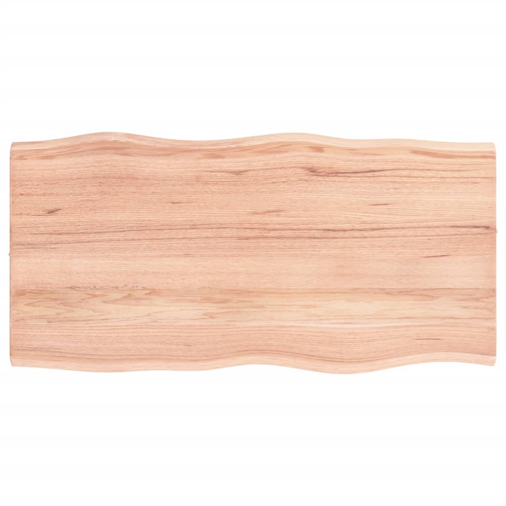 Vidaxl tafelblad natuurlijke rand 80x40x2 cm eikenhout lichtbruin