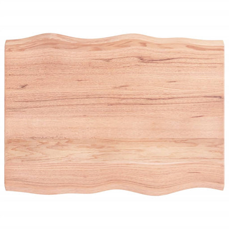 Vidaxl tafelblad natuurlijke rand 80x60x(2-4) cm eikenhout lichtbruin