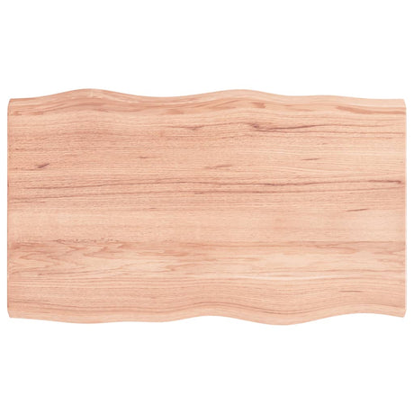 Vidaxl tafelblad natuurlijke rand 100x60x(2-4)cm eikenhout lichtbruin