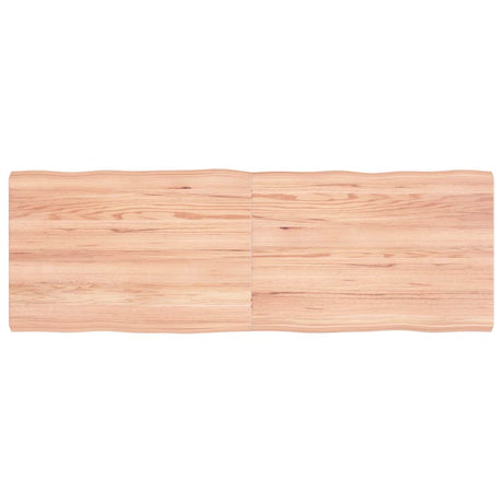 Vidaxl tafelblad natuurlijke rand 120x40x(2-4)cm eikenhout lichtbruin