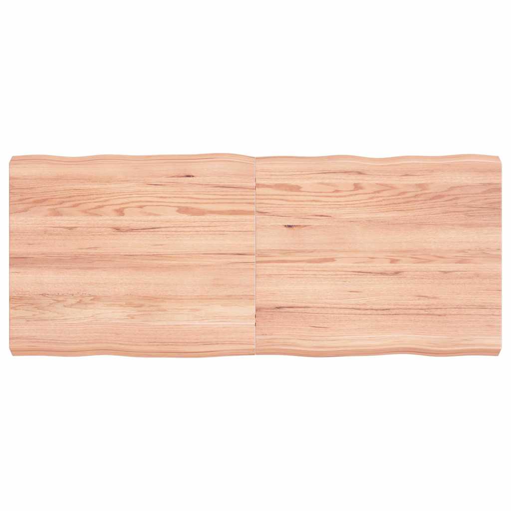 Vidaxl tafelblad natuurlijke rand 120x50x(2-6)cm eikenhout lichtbruin