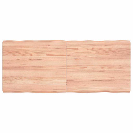 Vidaxl tafelblad natuurlijke rand 120x50x(2-6)cm eikenhout lichtbruin