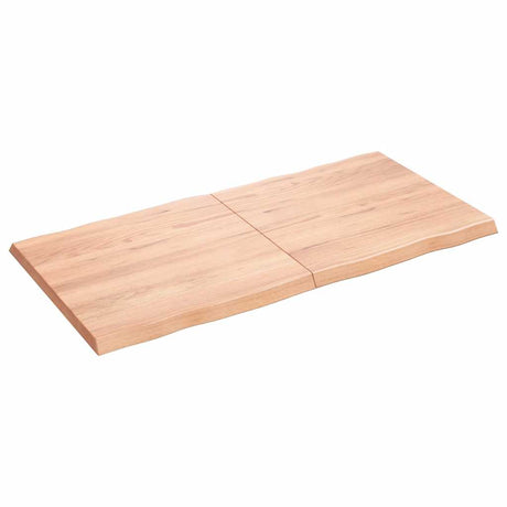 Vidaxl tafelblad natuurlijke rand 120x60x(2-4)cm eikenhout lichtbruin
