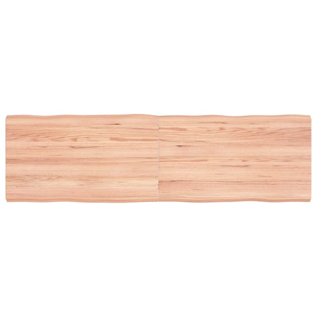 Vidaxl tafelblad natuurlijke rand 140x40x(2-4) cm eikenhout lichtbruin