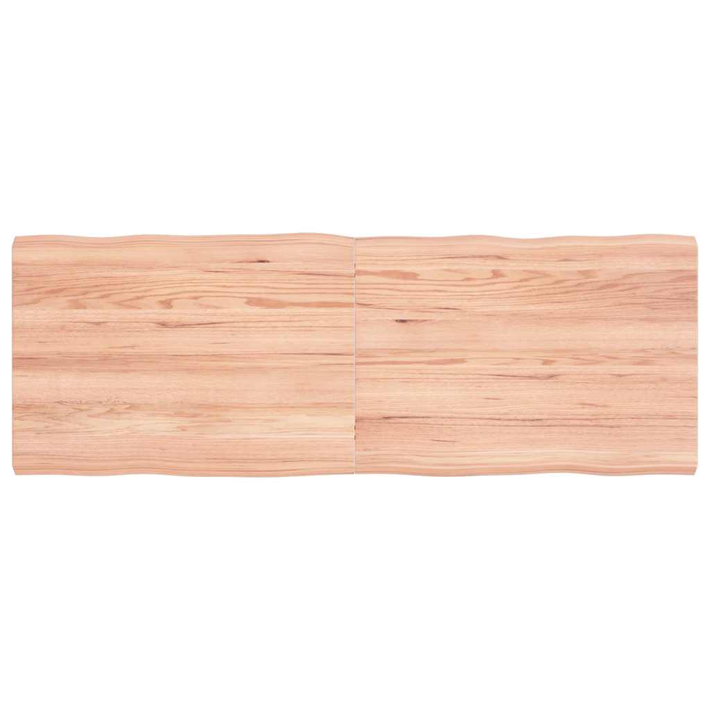 Vidaxl tafelblad natuurlijke rand 140x50x(2-4) cm eikenhout lichtbruin