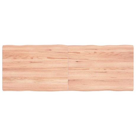 Vidaxl tafelblad natuurlijke rand 140x50x(2-4) cm eikenhout lichtbruin