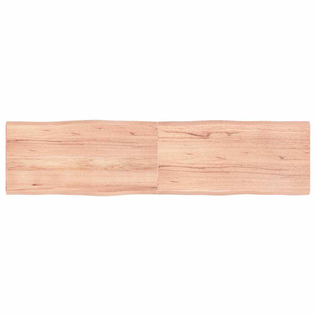 Vidaxl tafelblad natuurlijke rand 160x40x(2-4) cm eikenhout lichtbruin