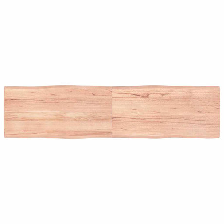 Vidaxl tafelblad natuurlijke rand 160x40x(2-4) cm eikenhout lichtbruin