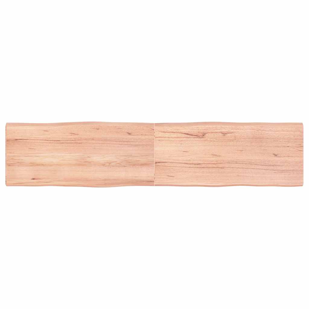 Vidaxl tafelblad natuurlijke rand 180x40x(2-4) cm eikenhout lichtbruin