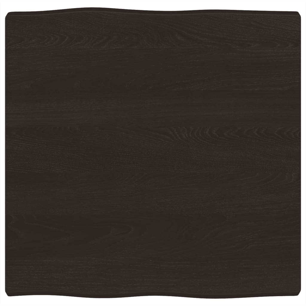 Vidaxl tafelblad natuurlijke rand 60x60x(2-4) cm eikenhout donkerbruin