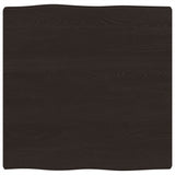 Vidaxl tafelblad natuurlijke rand 60x60x(2-4) cm eikenhout donkerbruin
