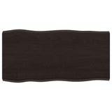 Vidaxl tafelblad natuurlijke rand 80x40x(2-4) cm eikenhout donkerbruin