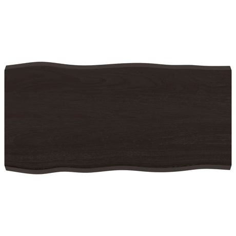 Vidaxl tafelblad natuurlijke rand 80x40x(2-4) cm eikenhout donkerbruin