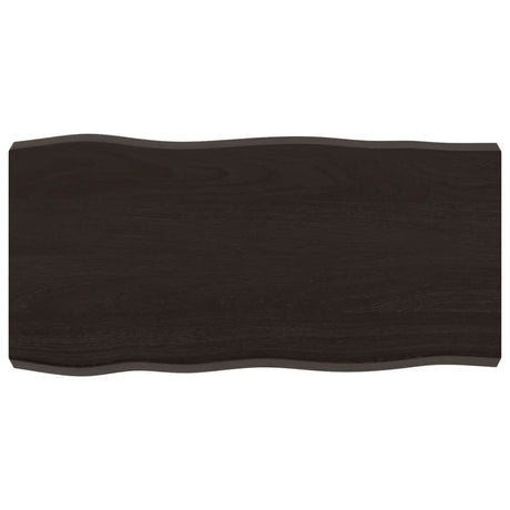 Vidaxl tafelblad natuurlijke rand 80x40x(2-6) cm eikenhout donkerbruin