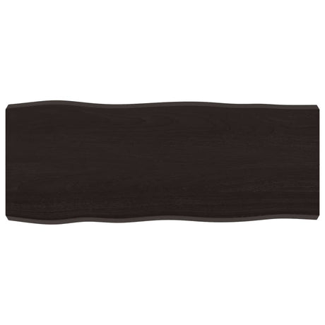 Vidaxl tafelblad natuurlijke rand 100x40x(2-6)cm eikenhout donkerbruin