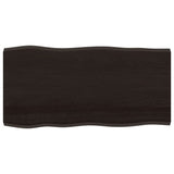 Vidaxl tafelblad natuurlijke rand 100x50x(2-4)cm eikenhout donkerbruin