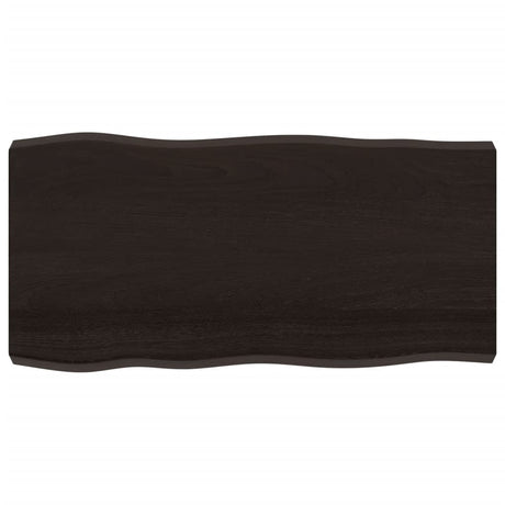 Vidaxl tafelblad natuurlijke rand 100x50x(2-6)cm eikenhout donkerbruin